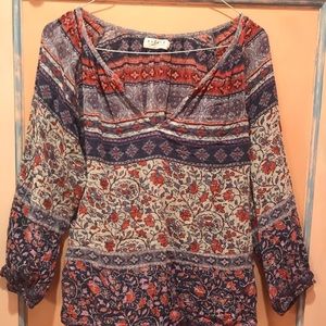 Long sleeved prairie blouse